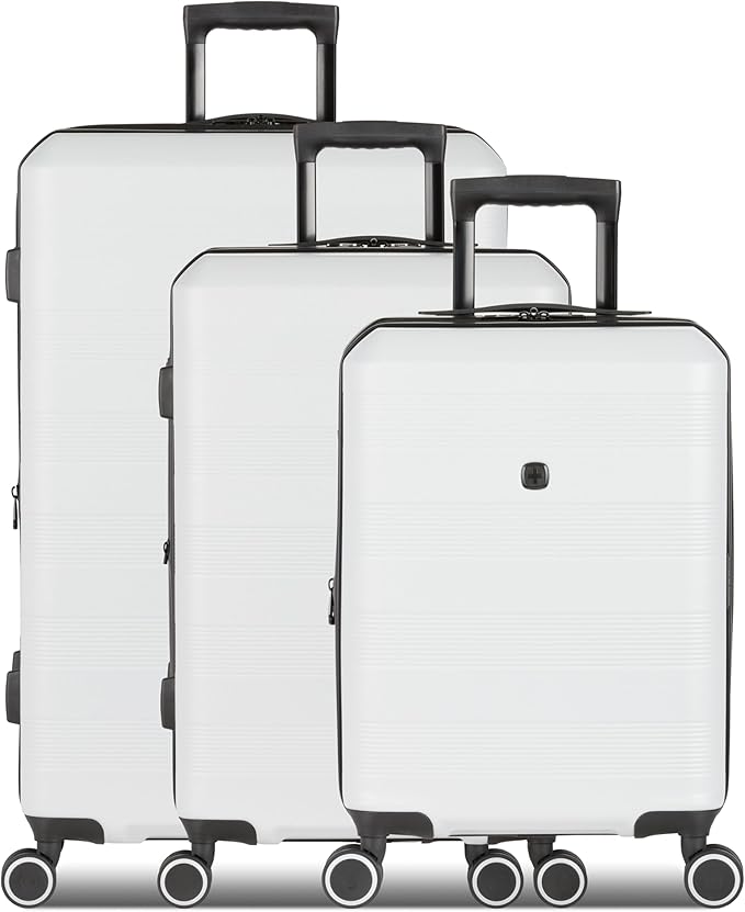 SwissGear Duet Hardside Expandable Luggage with Spinner Wheels, Grey/Black, 3-Piece Set (19/24/28)