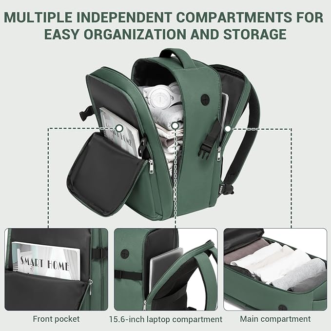 Kono Airline Approved Suitcase Set 3 Piece Luggage Set Lightweight Carry On Travel Luggage, TSA Lock Spinner Wheels Hardshell (Green/Brown, (BP/20))