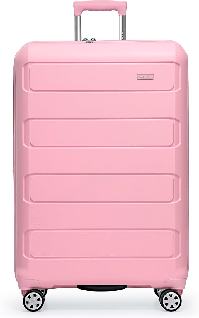 Traveler's Choice Pagosa Hardshell Expandable Luggage with Spinner Wheels, Pink, 26-Inch Medium