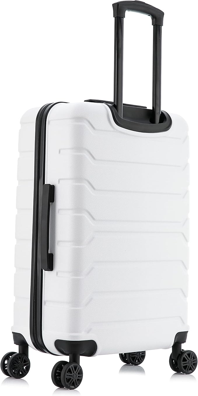 InUSA TREND Luggage with Spinner Wheels | Durable lightweight Hardside Suitcase, Travel bag with Handle and Trolley, 24-Inch Medium Checked luggage | White