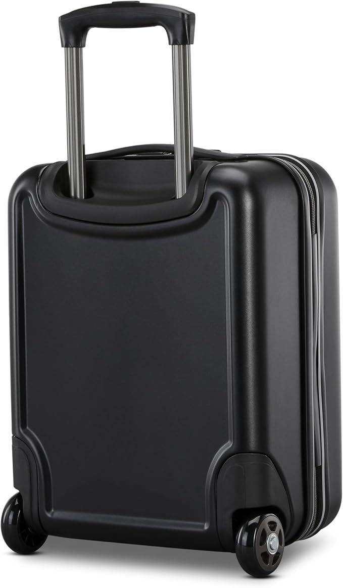 American Tourister Fathead Underseater Carry-On Luggage - Airline Approved - Customize with Favorite Sports or Character Decal - Durable ABS Hardshell - RightHeight™ Adjustable Handle - Black
