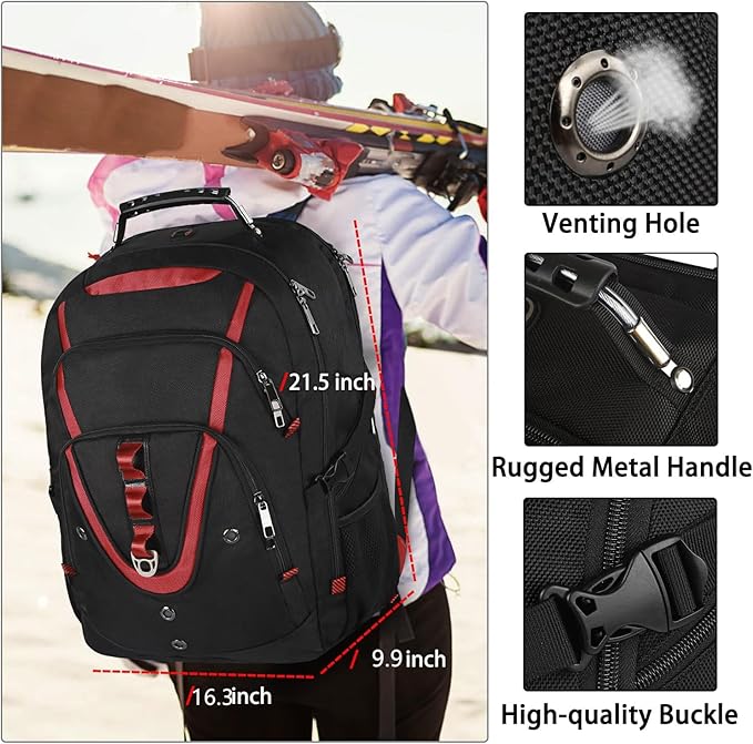 Mogplof 18.4 Inch Laptops Backpack, 55-60L Extra Large Travel Laptop Backpack, TSA Friendly Flight Approved and RFID Anti-Theft Pocket, Water Resistant Suiltable for Large Gaming Laptop