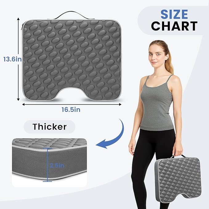 Stadium Seat Cushions 2 Pack - Portable Bleacher Cushions with 2.5-Inch Extra Thick High-Density Foam and Massage Dots, Outdoor Seat Cushions for Sports Events, Travel, Camping, Chairs