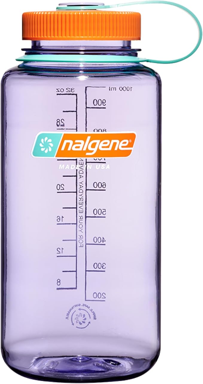 Nalgene 32 oz Wide Mouth Water Bottle | BPA-Free, Durable & Leak Proof, Lightweight Bottle for Hiking & Gym, Work & Travel