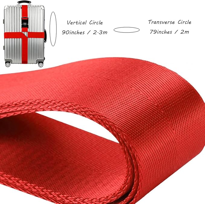 Luggage Straps with Lock Adjustable Luggage Suitcase Belt Heavy Duty Travel Bag Packing Straps for 20-28 Inch Suitcases