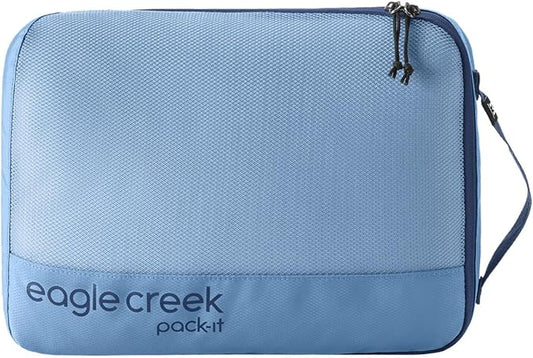 Eagle Creek Pack-It Reveal Cube - Lightweight Packing Cubes for Optimizing Luggage Space - Easy to Carry - Translucent Fabric - Water-Resistant - Easy Grab Zipper - Medium - Blue Dawn