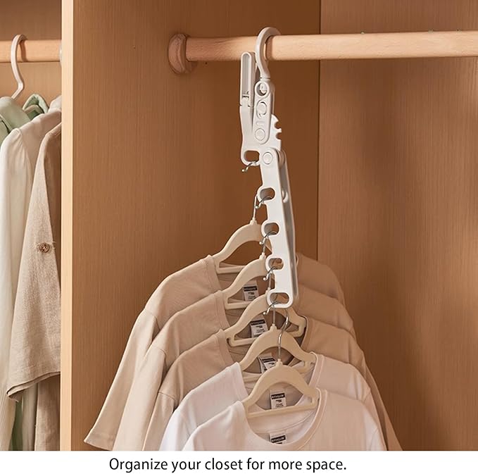 WaWacomp1PC Portable Folding Clothes Drying Rack and 5 Pcs Foldable Hangers which is a Great Combo for Travel, Hotels, Camping, with a Large Storage Bag