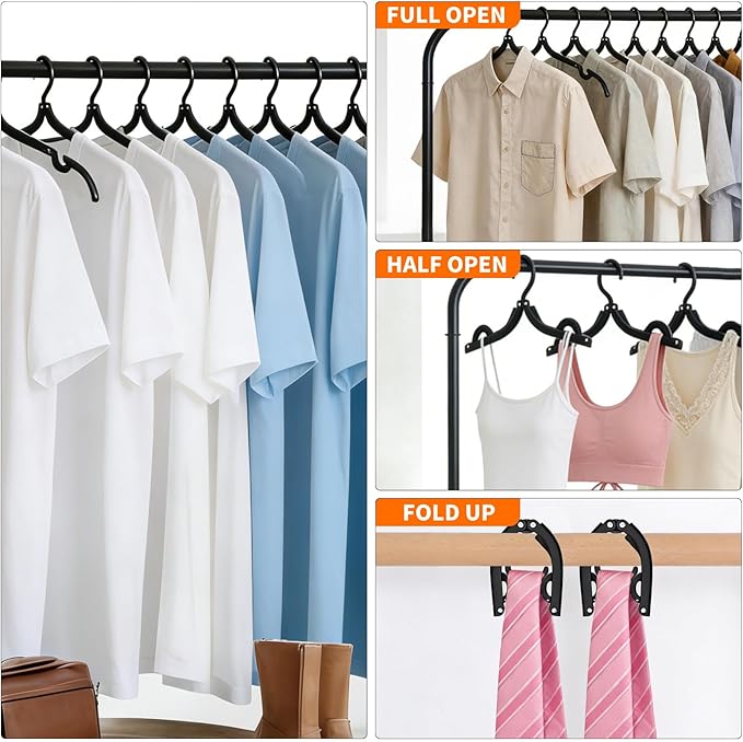 8Pcs Travel Hangers with Clips for Cruise Foldable Hangers - Portable Folding Clothes Hangers Travel Accessories Foldable Clothes Drying Rack Cruise Essentials
