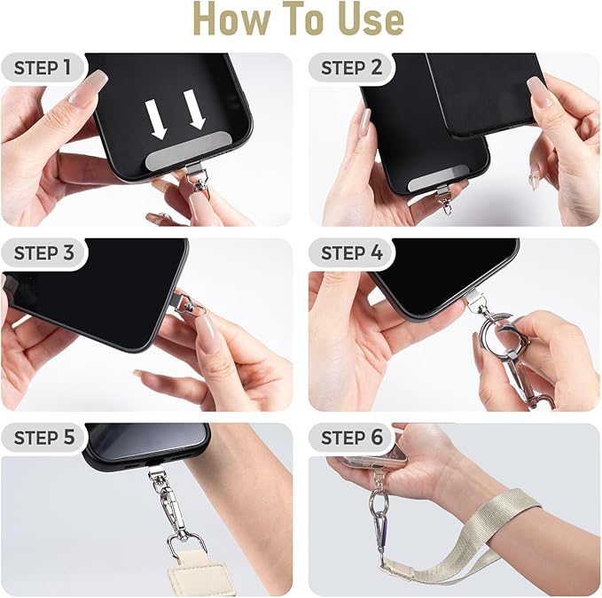 Tiostep Clip and Go Strap for Phone with Wallet Crossbody Phone Lanyard and Detachable Checkered Bag with ID Window and RFID Pouch for Daily Travel.