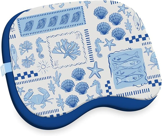 Ballast Beach Pillow – Comfy, Durable & Compact, Stays Put on Windy Beaches with Patented Sand Pouch, Inflatable Pillow for Beaches, Pools, Camping, Festivals and Travel (Grecian Shores)