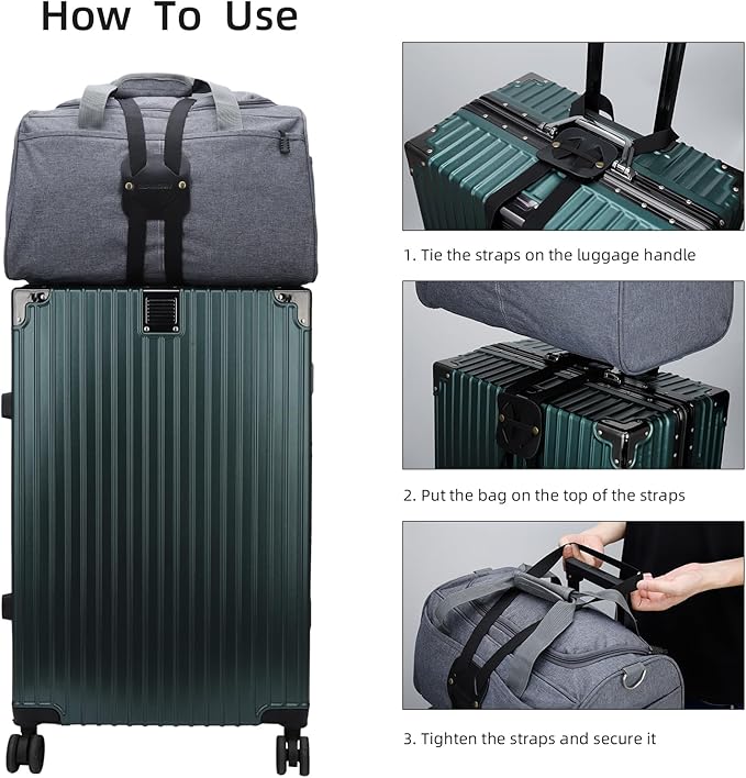 Bag Bungee, Luggage Bungee - Luggage Straps Suitcase Adjustable Belt – an Adjustable and Portable Travel Suitcase Accessory (2-Pack,Black)