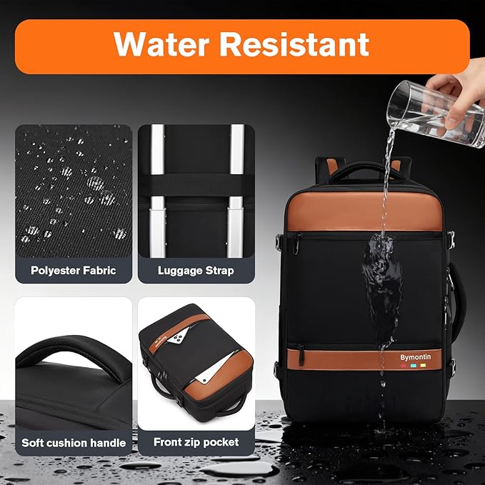 Smart Suitcase-style Laptop Backpack, 25L / 35L Practical Travel Bag for Work, Leisure & Flight, Luggage-Style Commuter Pack (Black, 35L)