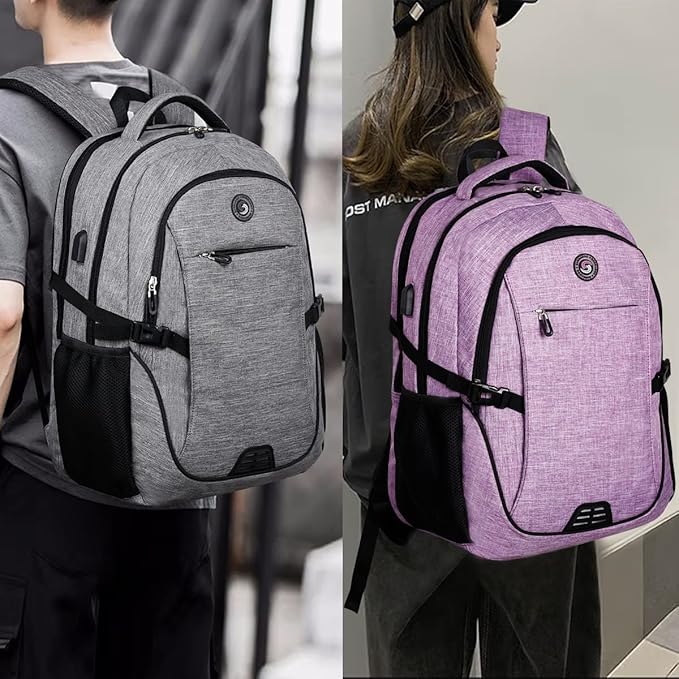 SHRRADOO Anti Theft Laptop Backpack Travel Backpacks with Combination Lock for Women Men High School College Backpack Computer Bag Fits 17 Inch Laptop,Purple | Travel Backpacks, usb Charging Port, College Backpack, Computer Bag