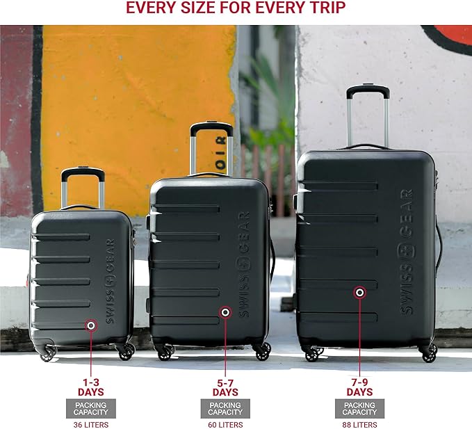 SwissGear 7366 Signature Hardside Expandable Luggage with Spinner Wheels, TSA Lock, Cup-Holder, Sand, 2-Piece Set (19/27)