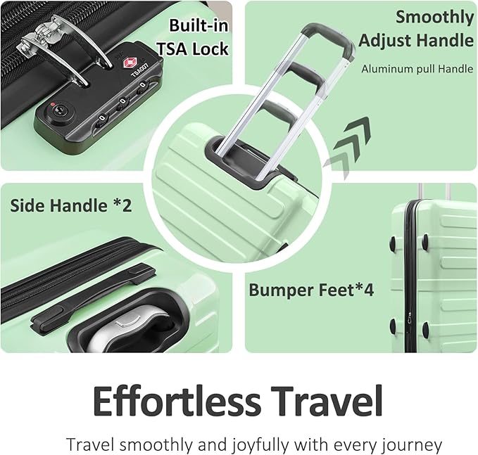 Carry on 20inch Luggage with Spinner Wheels, Lightweight PC+ABS Hard Shell Suitcases, Expandbale Storage & TSA Aprovel Lock