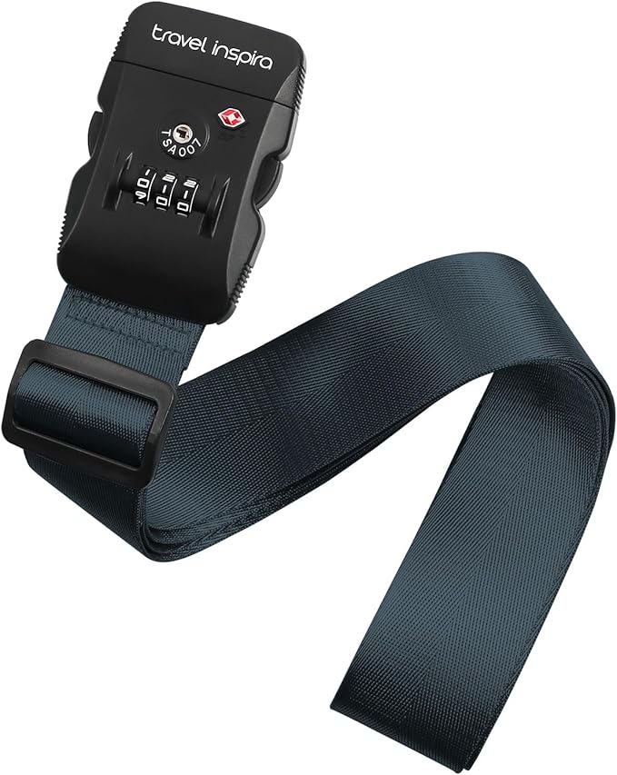 Travel Inspira Luggage Straps for Suitcases with TSA Lock, Protect Your Luggage Anti-Burst, High Visibility Color, Easy to Identify Luggage Adjustable Heavy Duty Belt for 20-32 Inch Suitcases