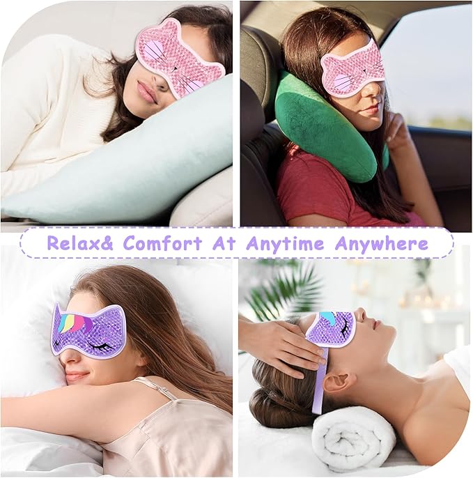 2PCS Cooling Eye Mask Gel Eye Mask, Reusable Hot Cold Therapy Cold Eye Mask for Post Surgery, Puffiness, Dark Circles, Eye Bags, Dry Eyes