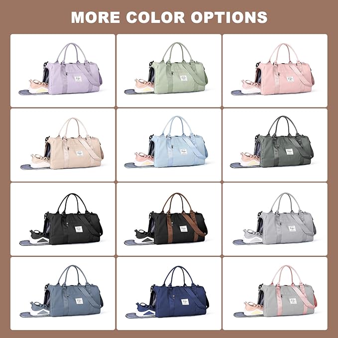 Weekender Duffel Bags for Women & Men - Airplane Travel Totes with Wet Pocket & Shoe Compartment - Labor & Delivery Hospital Bag