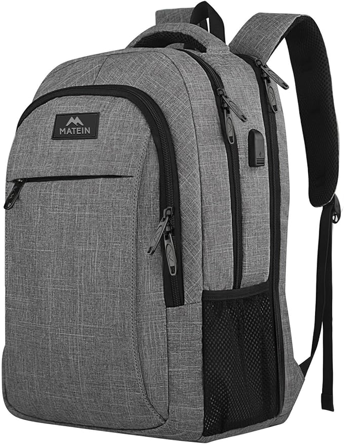 MATEIN Extra Large 18.4 Inch Laptop Backpack, Travel Computer Backpack TSA Friendly, Anti Theft College Backpack Flight Approved Business Work Big Bag for Women Men, Grey