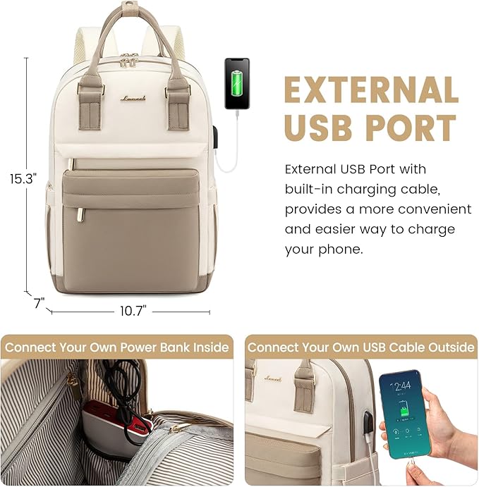 LOVEVOOK Laptop Backpack for Women 14 Inch Laptop Bag with USB Port, Fashion Waterproof Backpacks Teacher Nurse Stylish Travel Bags Vintage Daypacks for College Work