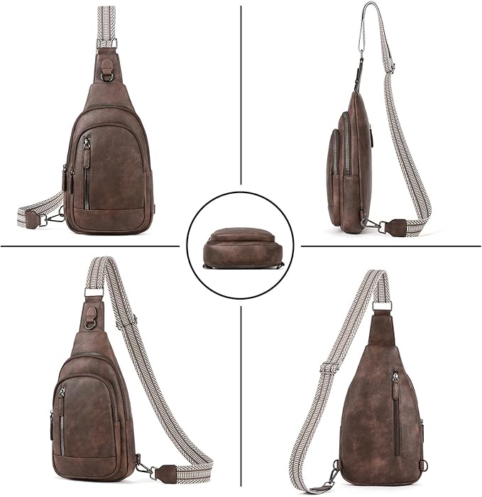 CLUCI Crossbody Bags for Women Men,Leather Sling Bag Cross Body Backpack for Woman Gifts for Women Birthday Unique