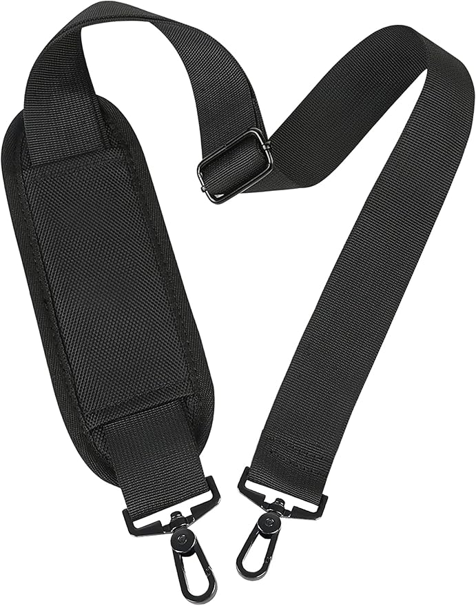 Taygeer Shoulder Strap, 52" Universal Replacement Laptop Shoulder Strap Luggage Duffel Bag Strap Adjustable Comfortable Belt with Metal Hooks for Briefcase Computer Messenger Bag Laptop Case, Black