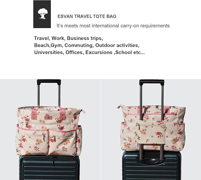 Weekender Bag Carry On Bag Overnight Tote Travel Duffle with 13 Pockets for Travel,Work，Gym,Beach,Teacher,Nurse