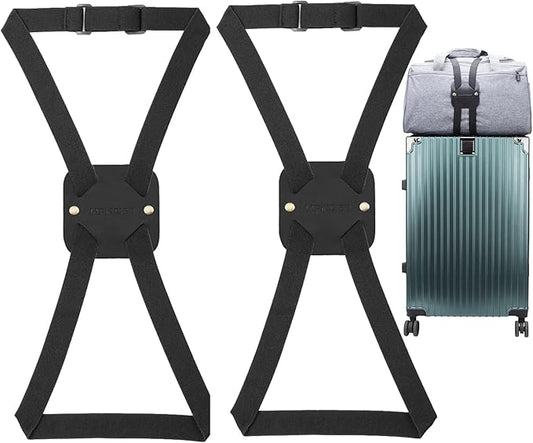Bag Bungee, Luggage Bungee - Luggage Straps Suitcase Adjustable Belt – an Adjustable and Portable Travel Suitcase Accessory (2-Pack,Black)