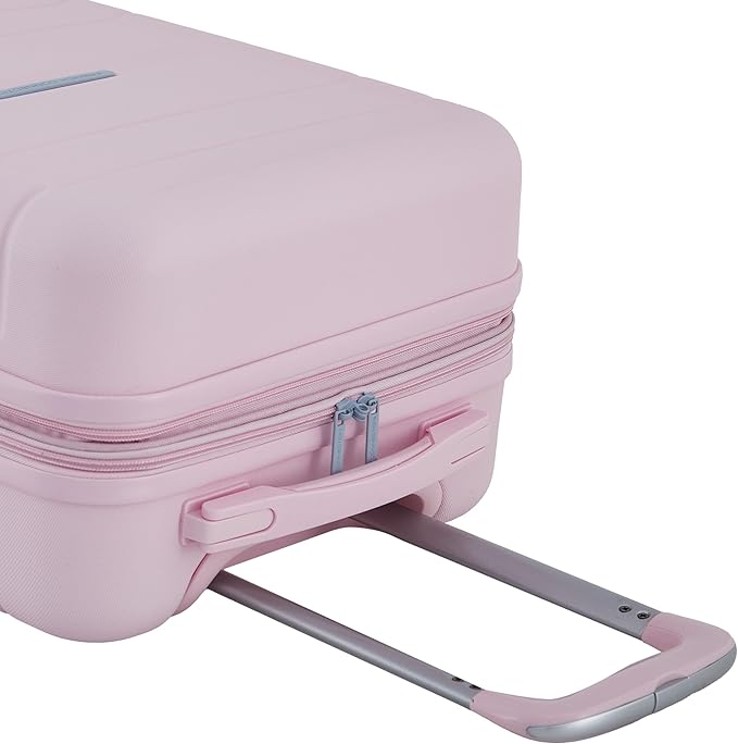 French Connection St. Martin Carry-On Luggage with Cup Holder/USB Ports, Pink A Boo
