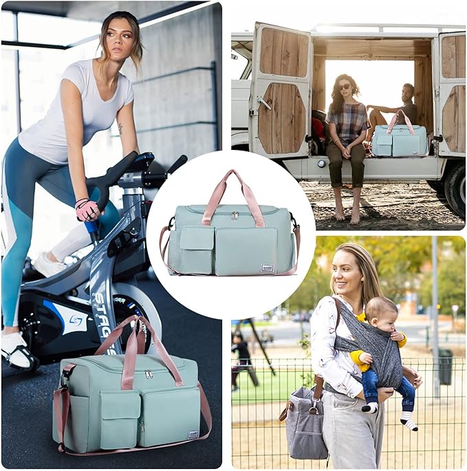 FIORETTO Women's Gym Duffle Bag with Shoes Compartment, 30L Capacity, Ideal for Travel, Gym, Sports, Duffel, Weekender