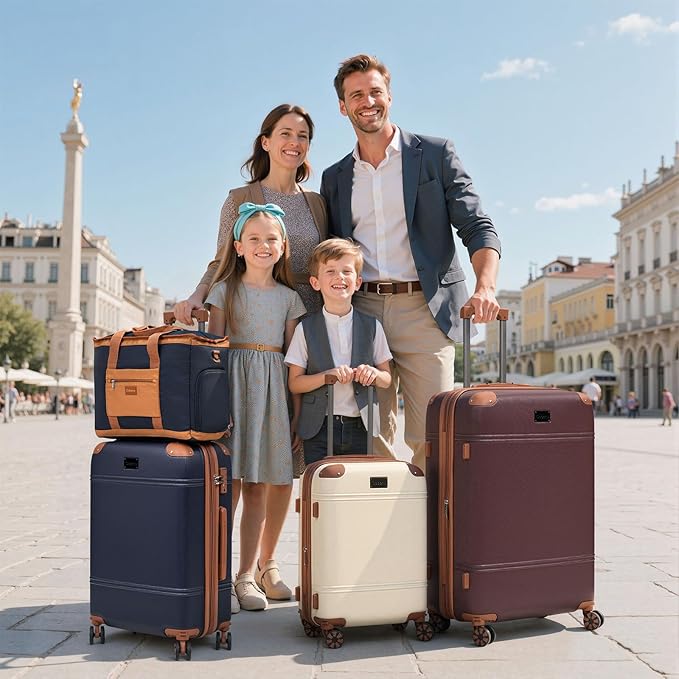 Expandable Luggage Sets 5 Piece with Detachable Spinner Wheels and TSA Lock,ABS Hard Case Suitcases with Wheels,Carry On Luggage Set