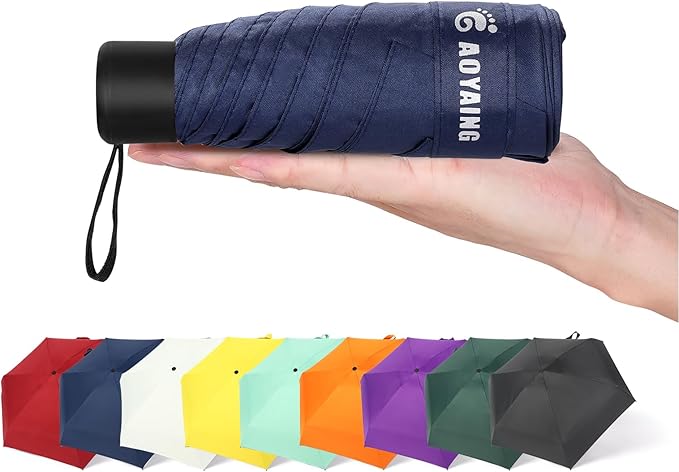 GAOYAING Compact Travel Umbrella with Case Sun&Rain Lightweight Small and Compact Suit for Pocket