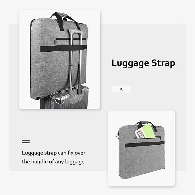MATEIN Carry On Garment Bags for Travel, Water Resistant Hanging Suit Bag for Men Women, Foldable Garment Luggage with Wrinkle Free Suitcase Cover for Suit Gown Overshirt Sweater, Grey