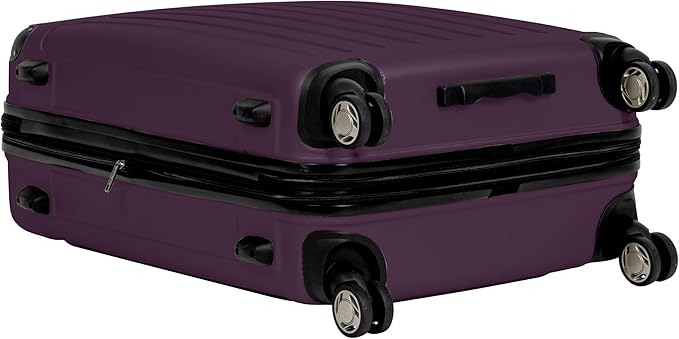 Kenneth Cole REACTION Renegade Luggage Expandable 8-Wheel Spinner Lightweight Hardside Suitcase, Midnight Plum, 28-Inch Checked