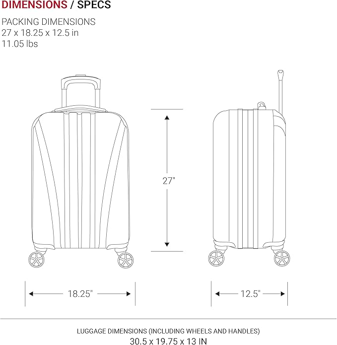 SwissGear 7585 Hardside Expandable Luggage with Spinner Wheels, Black, Checked-Medium 23-Inch