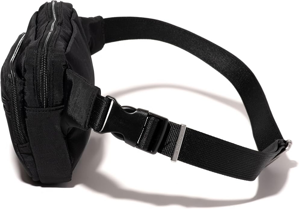 Baggallini Securtex Anti-theft Belt Bag 8.8"x5.5" Crossbody Fanny Pack for Women RFID Wallet Locking Zipper Travel Purse