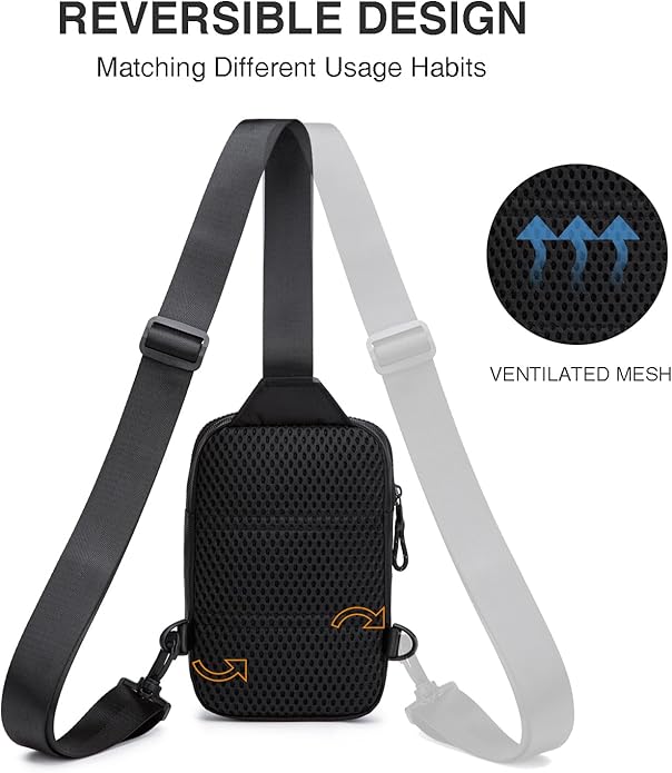 higouta Mini Sling Bag for Men Women, RFID Blocking Crossbody Backpack Casual Utility Chest Phone Bag for Travel Workout