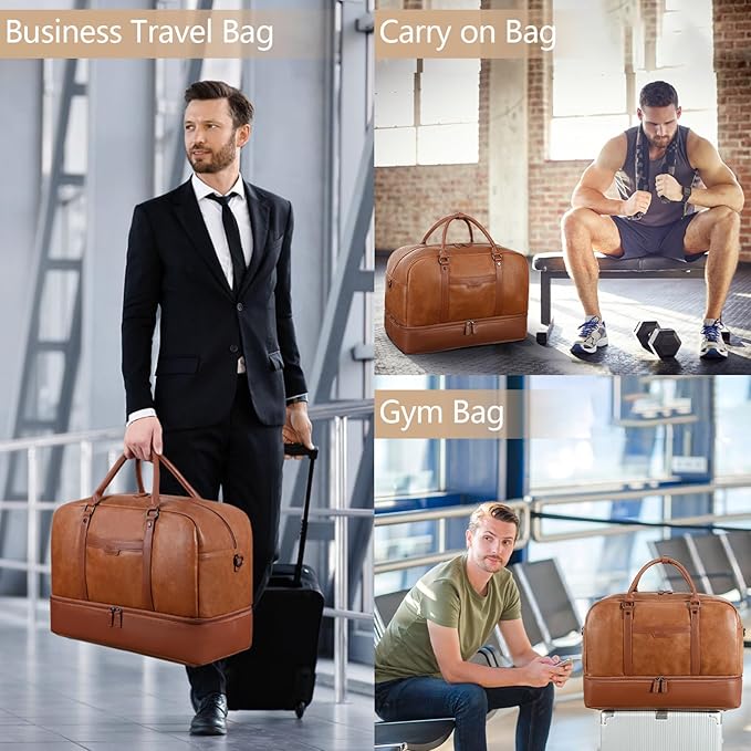 Wogarl Weekender Bags for Women Large Overnight Bag Weekend Travel Duffel Bag Carry on Shoulder with Shoe Compartment Toiletry Bag for Travel Business Gym