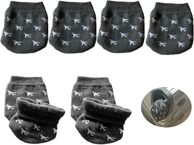8 Pack Luggage Wheel Cover Socks Full Wrap Fabric Protector Universal Sleeve Case for Suitcase Prevents Floor Bed Dirt When Storing Travel Spinner Carry-on Bag