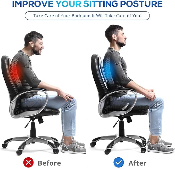 20" Gel Seat Cushion for Long Sitting Pressure Relief(Jumbo&Thick) - Wheelchair Cushion for Pressure Sores - Back, Sciatica & Tailbone Pain Relief Cushion- Non-Slip Butt Pillow for Office, Home, Car
