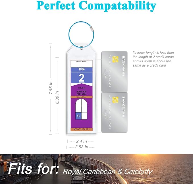 Cruise Luggage Tag Holder for Royal Caribbean & Celebrity 5 Pack, Cruise Ship Essentials 2026 Waterproof, Cruise Must Haves Durable