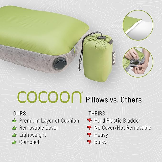 COCOON- Premium - Ultralight AirCore Hood Pillow - Wasabi Green