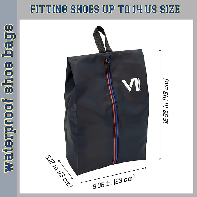 Shoe Bags for Travel with Waterproof Zipper-Durable Polyester Material Shoe Pouch - Large Size Gym Cleat Bag Smell Dust Proof Unisex/Lightweight 6-pack Set