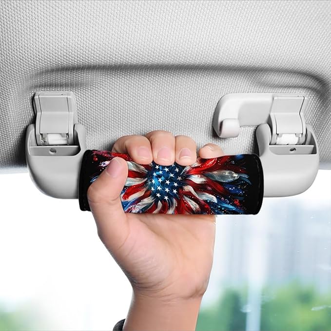 BIGCARJOB Sunflower Flags Luggage Handle Cover Set for Suitcase, 2 Pcs Universal Luggage ID Tags Door Handle Protection Sleeve Cover Identifier Travel Bag Wraps Travel Accessories