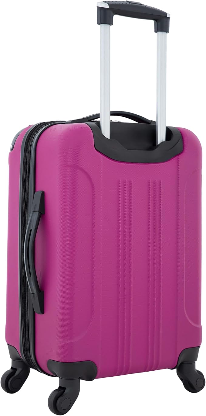 Travelers Club Chicago Hardside Expandable Spinner Luggage, Fuchsia, 22" Carry-On