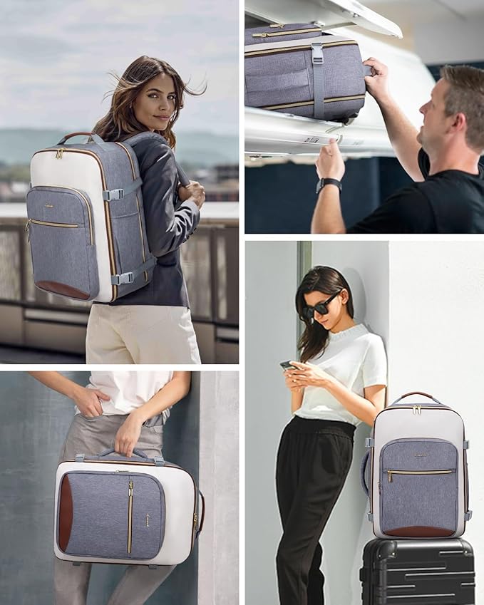 LOVEVOOK 40L Travel Backpack for Women & Men, Airline Approved Carry On Luggage with 3 Packing Cubes, TSA Overnight Bags, Waterproof Personal Item Bag, Weekender Essentials Backpacks fits 17" Laptop