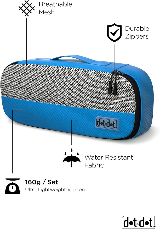 Slim Packing Cubes for Travel - 5pc Packing Cubes for Suitcases - Lightweight Luggage Organizer Bags (Non-Compression)
