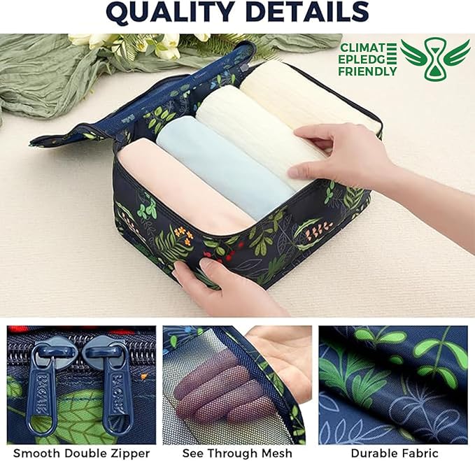 BAGAIL 9 Set Packing Cubes with Packing List Luggage Packing Organizers for Travel Accessories