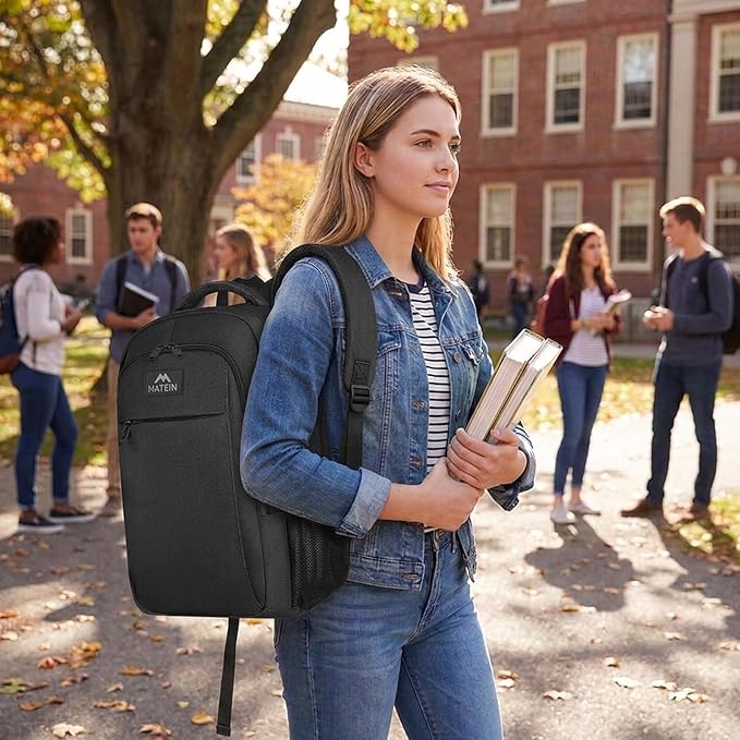 MATEIN Extra Large Travel Backpack, TSA Friendly 18.4 Inch Laptop Backpack, Anti Theft Flight Approved Business Work College Computer Backpack Big Bag for Women Men, Black