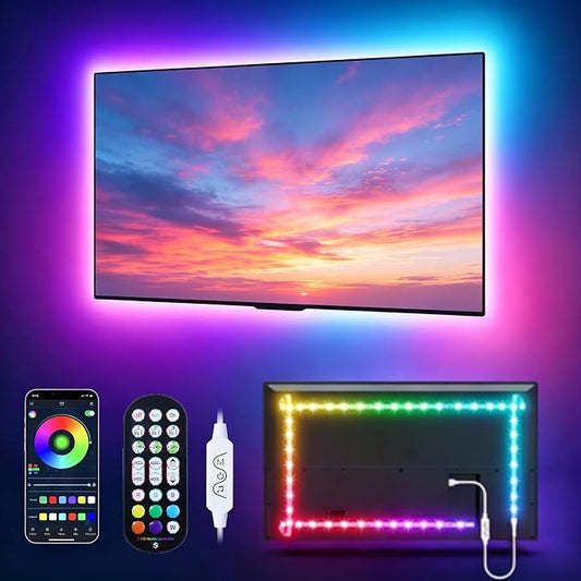 MATICOD LED Lights for TV Led Backlight, 13.1ft RGB Led Strip Lights for TV Lights Behind, USB Led Light Strip for 45-60in TV, Bluetooth APP Control Music Sync Strip Lighting for Christmas Decorations